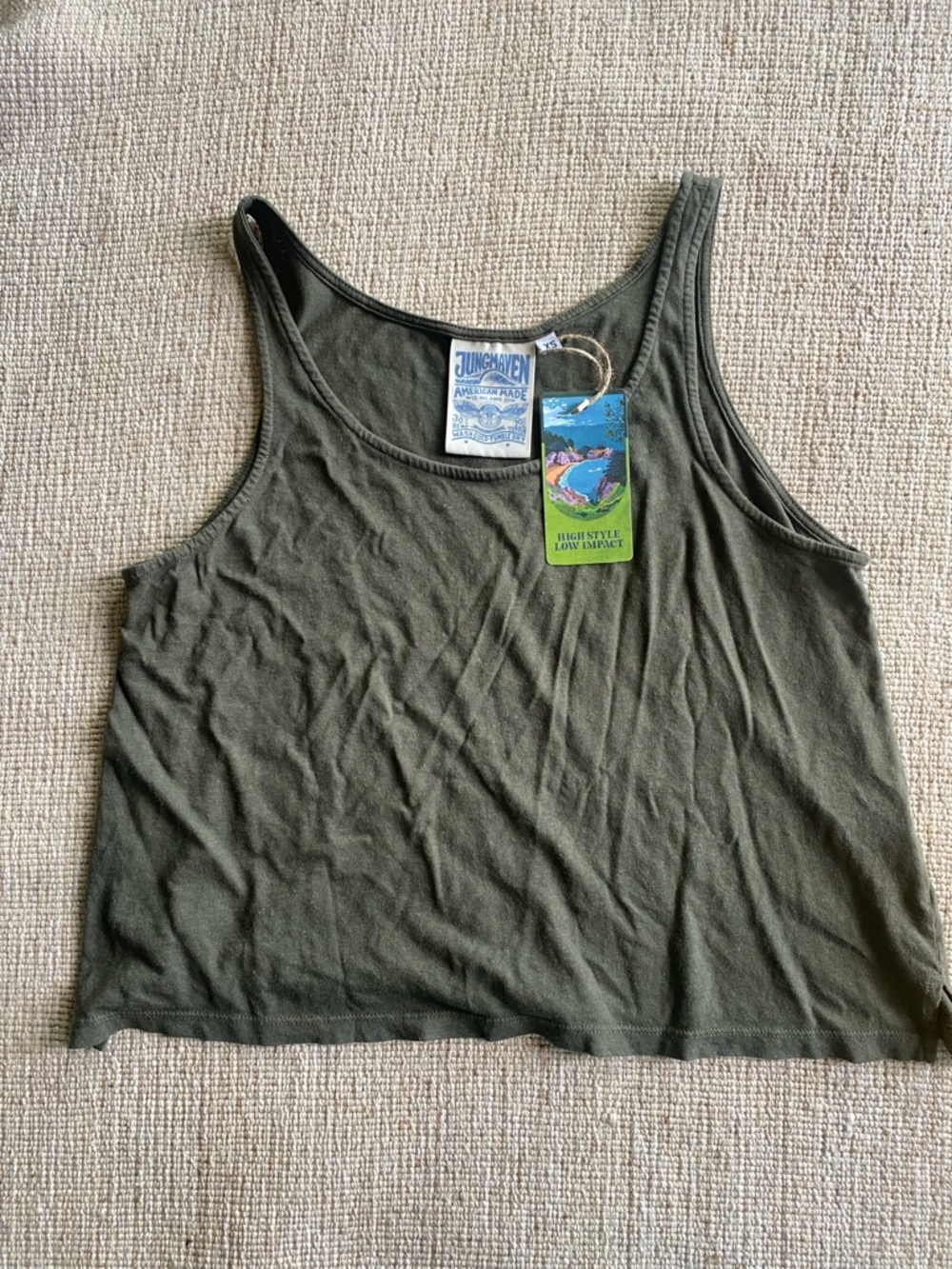 NWT Jungmaven Olive Green Trinity Tank